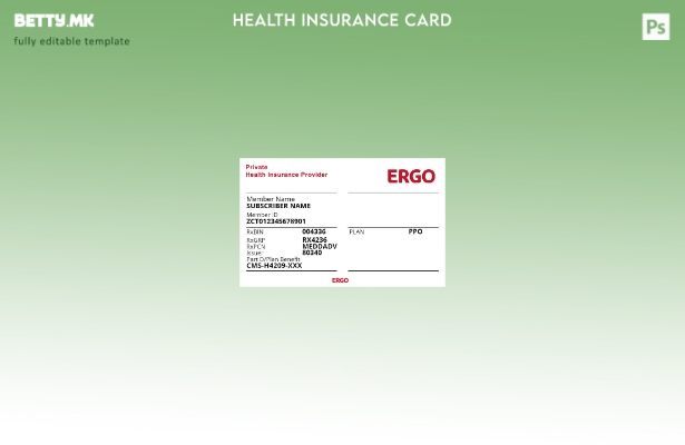 Модерен стил Шаблон за картичка за здравствено осигурување на Латвија